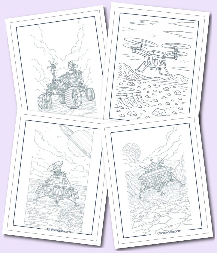 Titan & Venus Surface Vehicles coloring pages