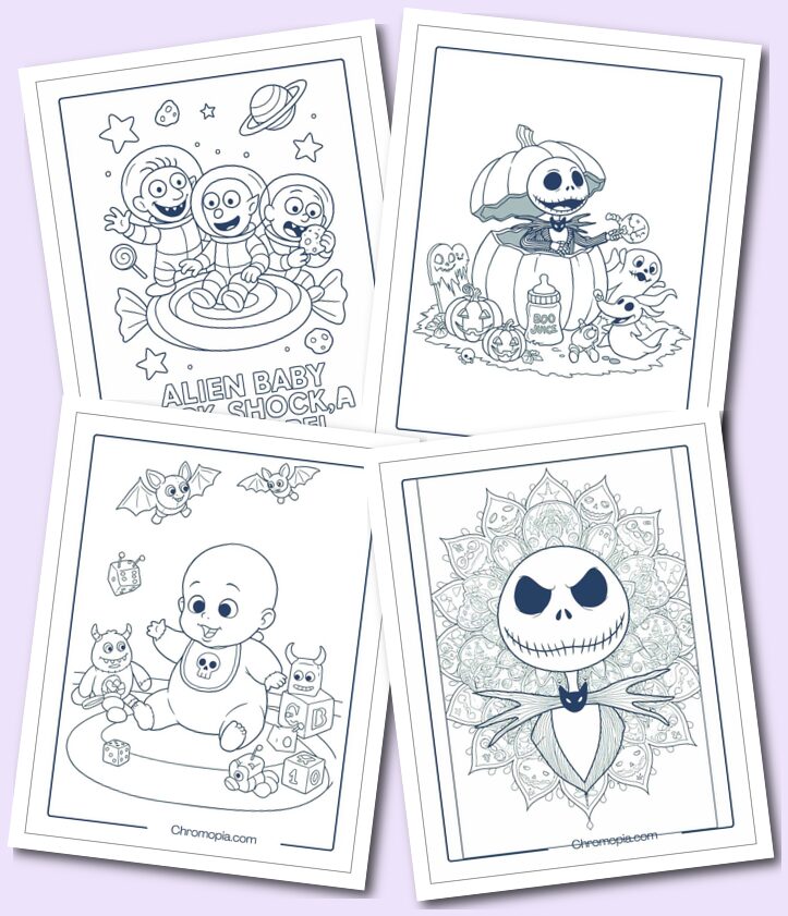 Toddler & Kids-Themed funny cute Nightmare Before Christmas Coloring Pages