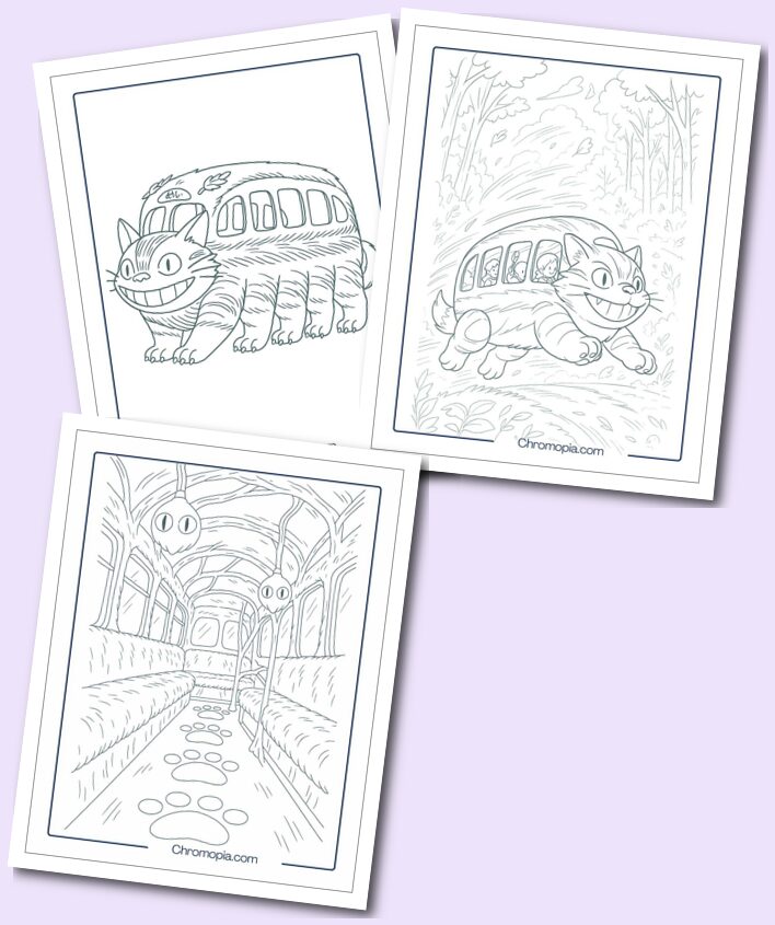 Totoro Cat Bus Coloring Pages