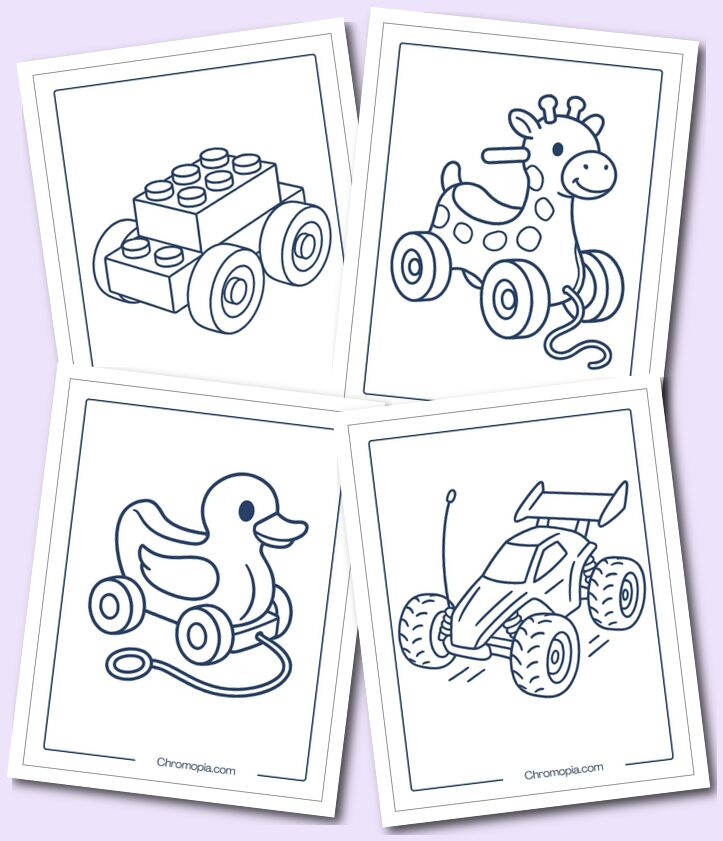 Toys & Ride-Ons – 4 Wheeled Coloring Pages
