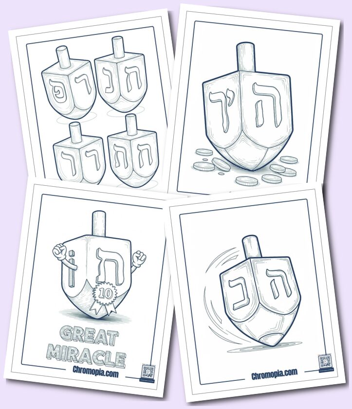 Traditional Hanukkah Dreidels