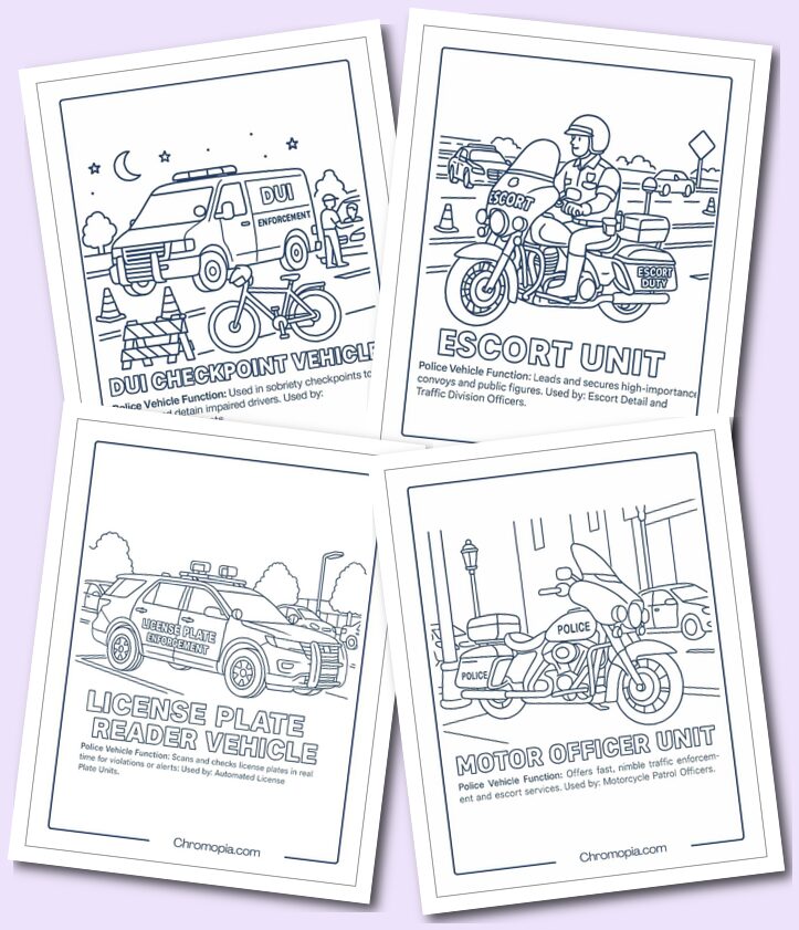Traffic & Speed Enforcement – Police vehicle Coloring Pages