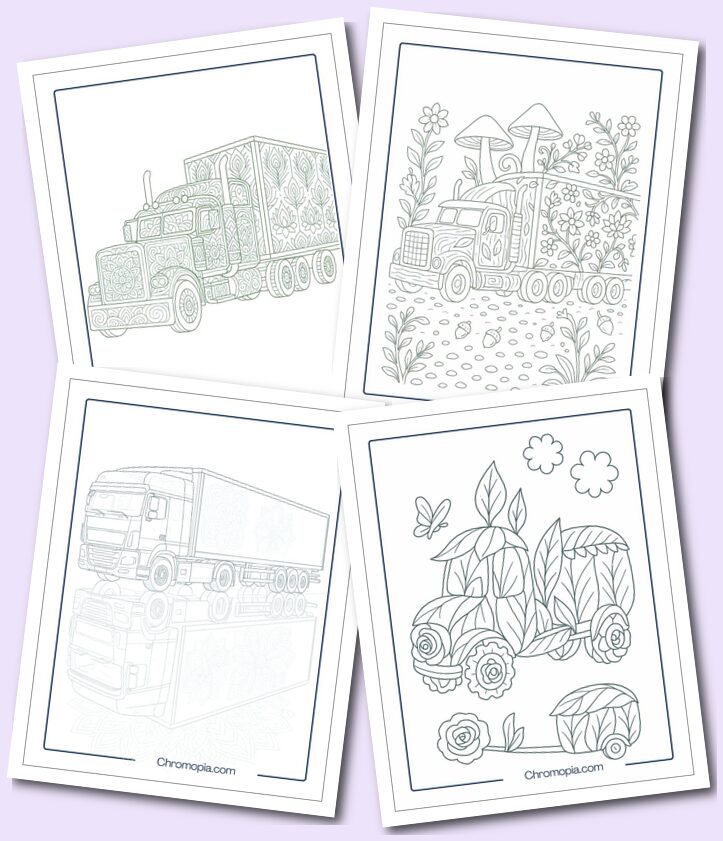 Truck and Trailer Coloring Pages