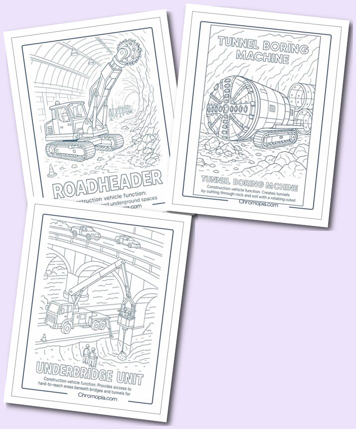 Tunneling & Underground Equipment Construction Vehicle Coloring Pages