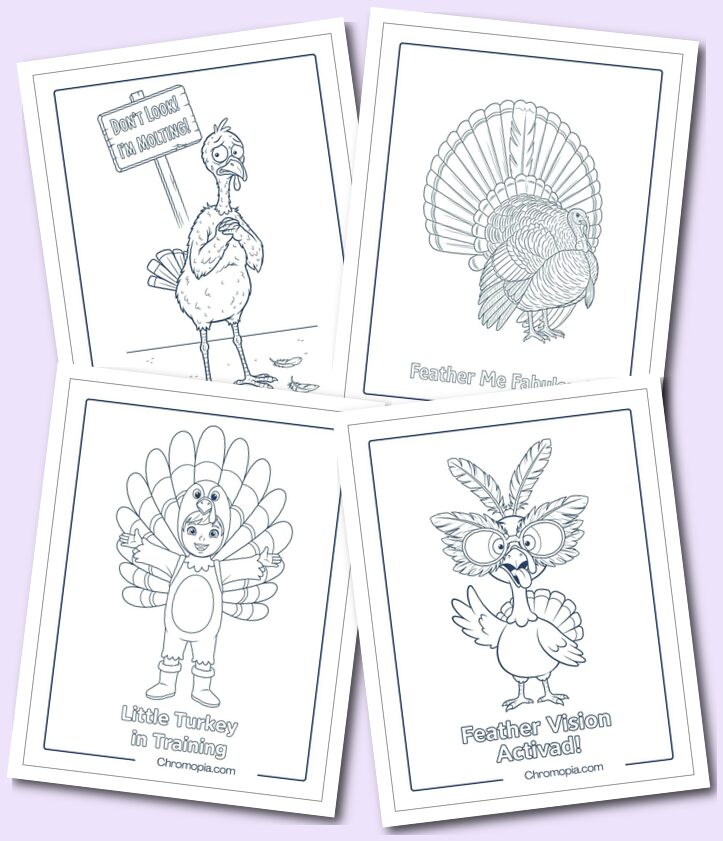Turkey Feather Coloring Pages for Kids