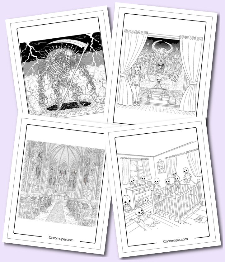 Ultimate Horror, scary, spooky, creepy Coloring Pages