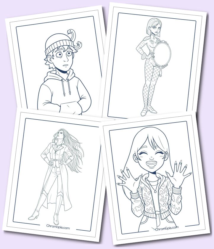 Ultra-Realistic Characters of Wednesday Coloring Pages for kids
