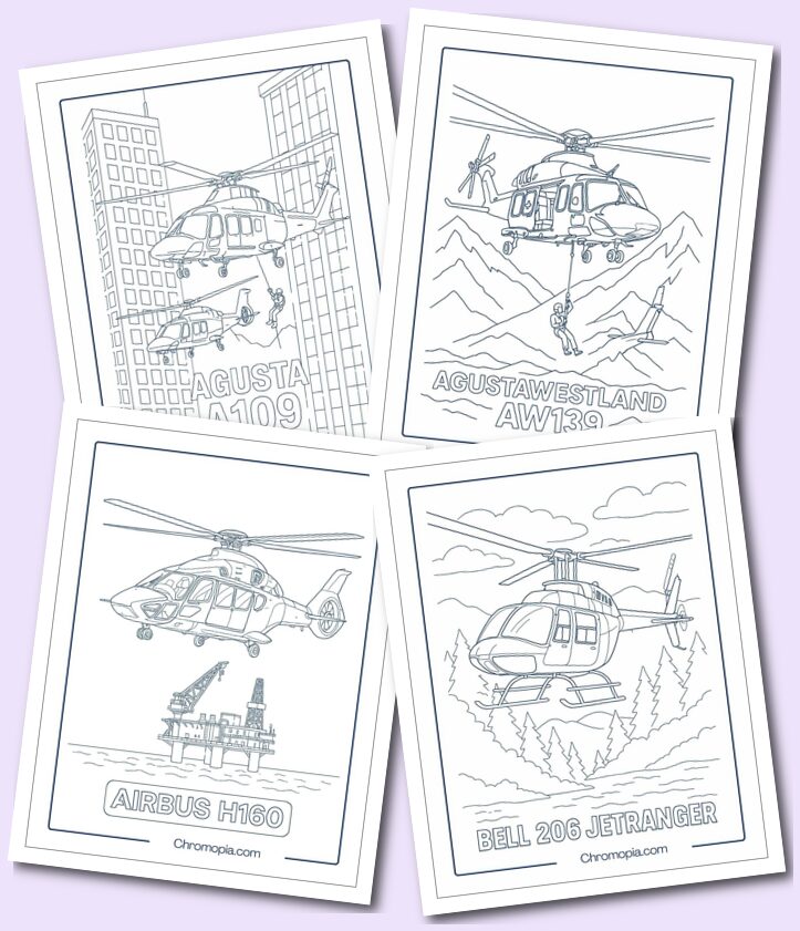 Ultra Realistic Helicopter Coloring Pages