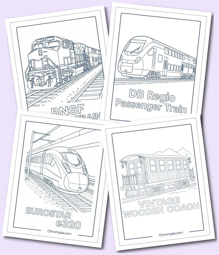 Ultra Realistic Train Coloring Pages