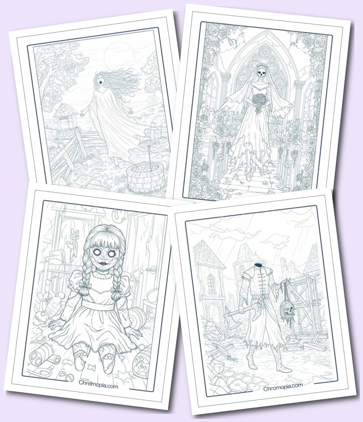 Undead and Spirit Types – Horror Monster Coloring Pages