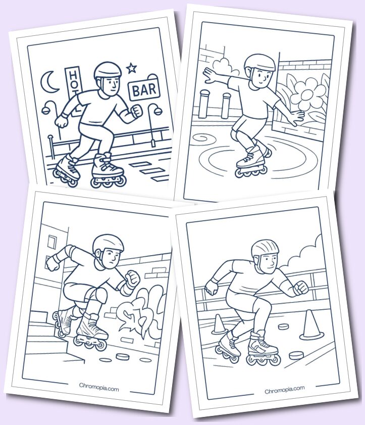 Urban - Freestyle Inline Skates – Roller Skates Coloring Pages