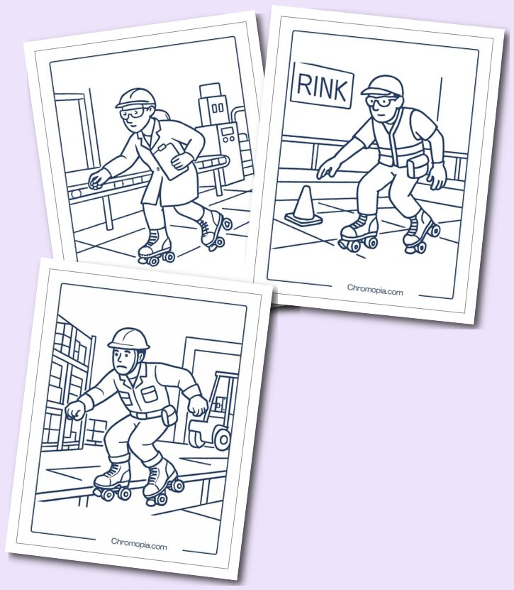 Utility - Service Quad Skates – Roller Skates Coloring Pages