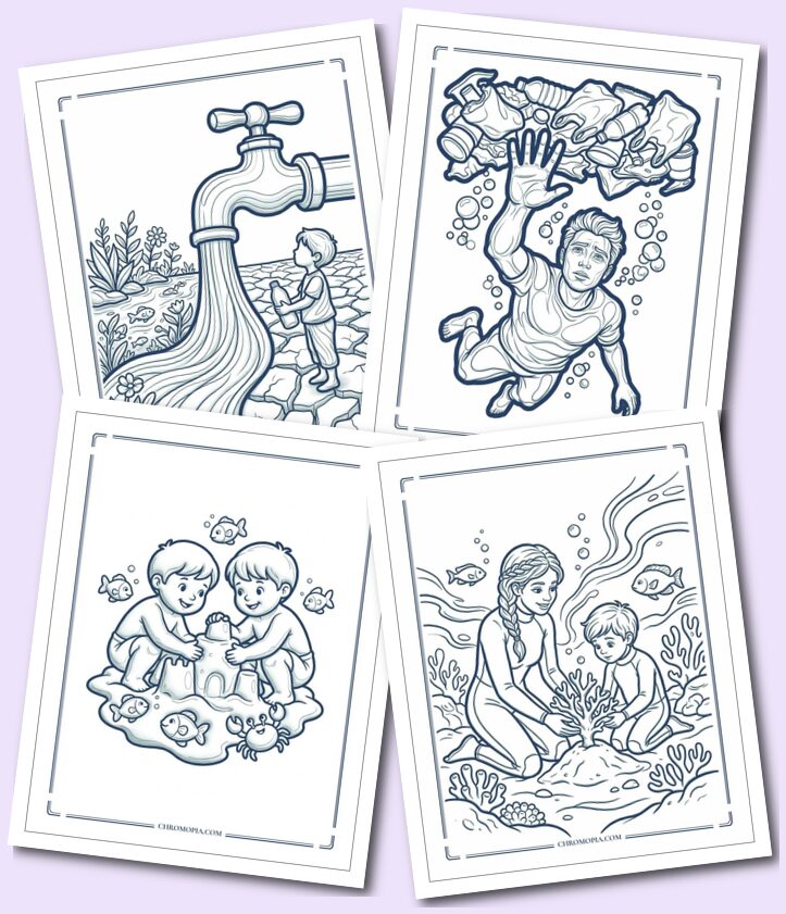 World Oceans Day Coloring Pages - Free Printable PDFs