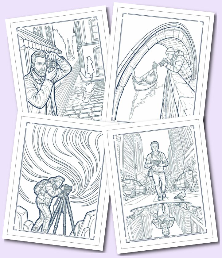 World Photography Day Around the World Coloring Pages
