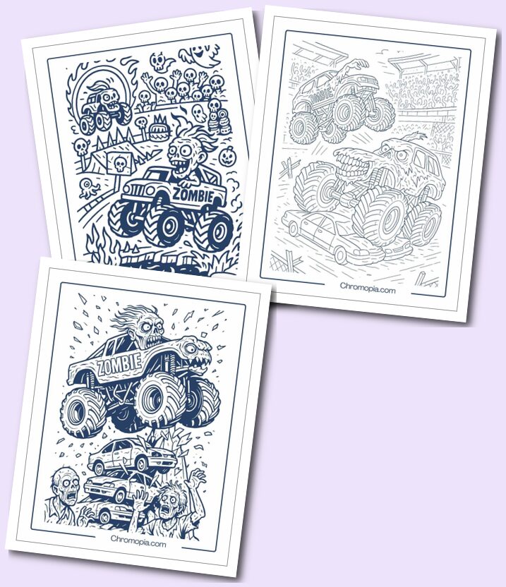Zombie Monster Jam Coloring Pages